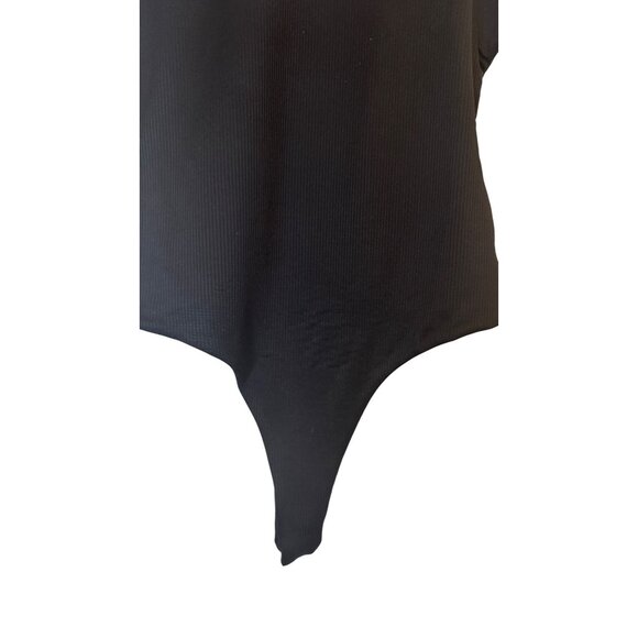 NWT BP. XXS Black Ribbed Sleeveless Thong Bodysuit High-Cut Leg & Scoop Neckline - Picture 3 of 10